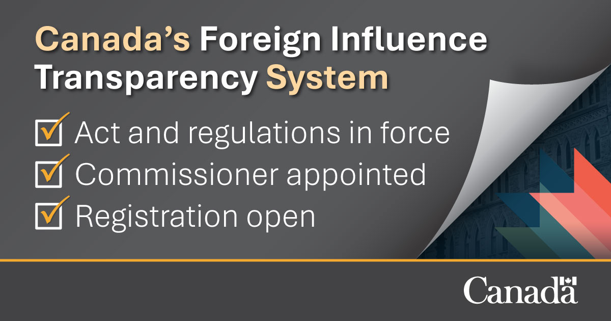 Canada Launches Foreign Influence Registry to Strengthen Democratic Transparency